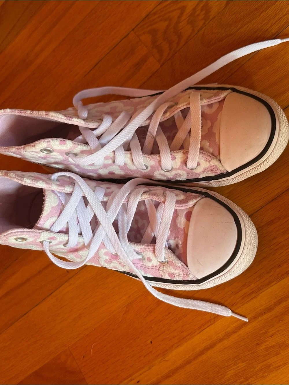 Converse Lavender Floral High-Top Kids Sneakers